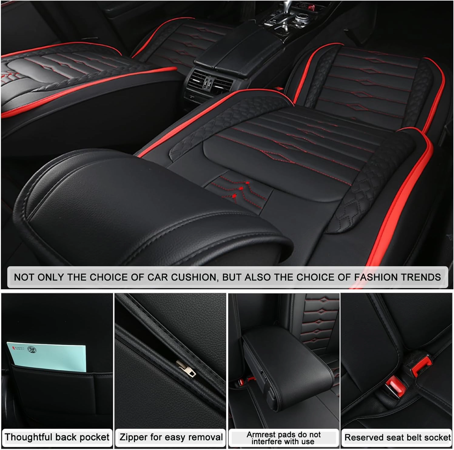 5 Seat Covers for Hyundai Elantra 2002-2024 Napa Leather Seat Covers Water and Dust Resistant Soft Car Seat Protectors Comfortable Car Seat Covers with Airbags (Brown, Luxury)