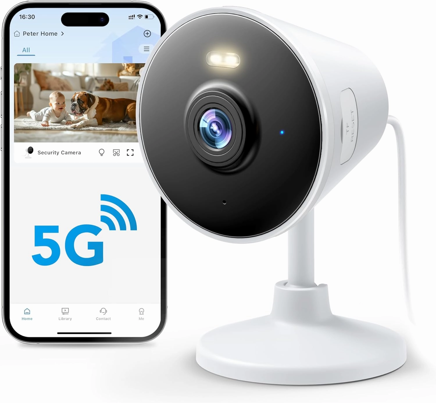 5G & 2.4G Indoor/Outdoor Security Camera for Home, Baby/Elder/Dog/Pet Camera with Phone App, WiFi Camera w/Spotlight Color Night Vision 2-Way Audio