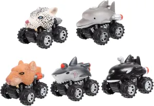 5Pcs Pull Back Car for Realistic Animal Inertia Cars Including Panda Tiger Safe Natural Material Great Birthday Present