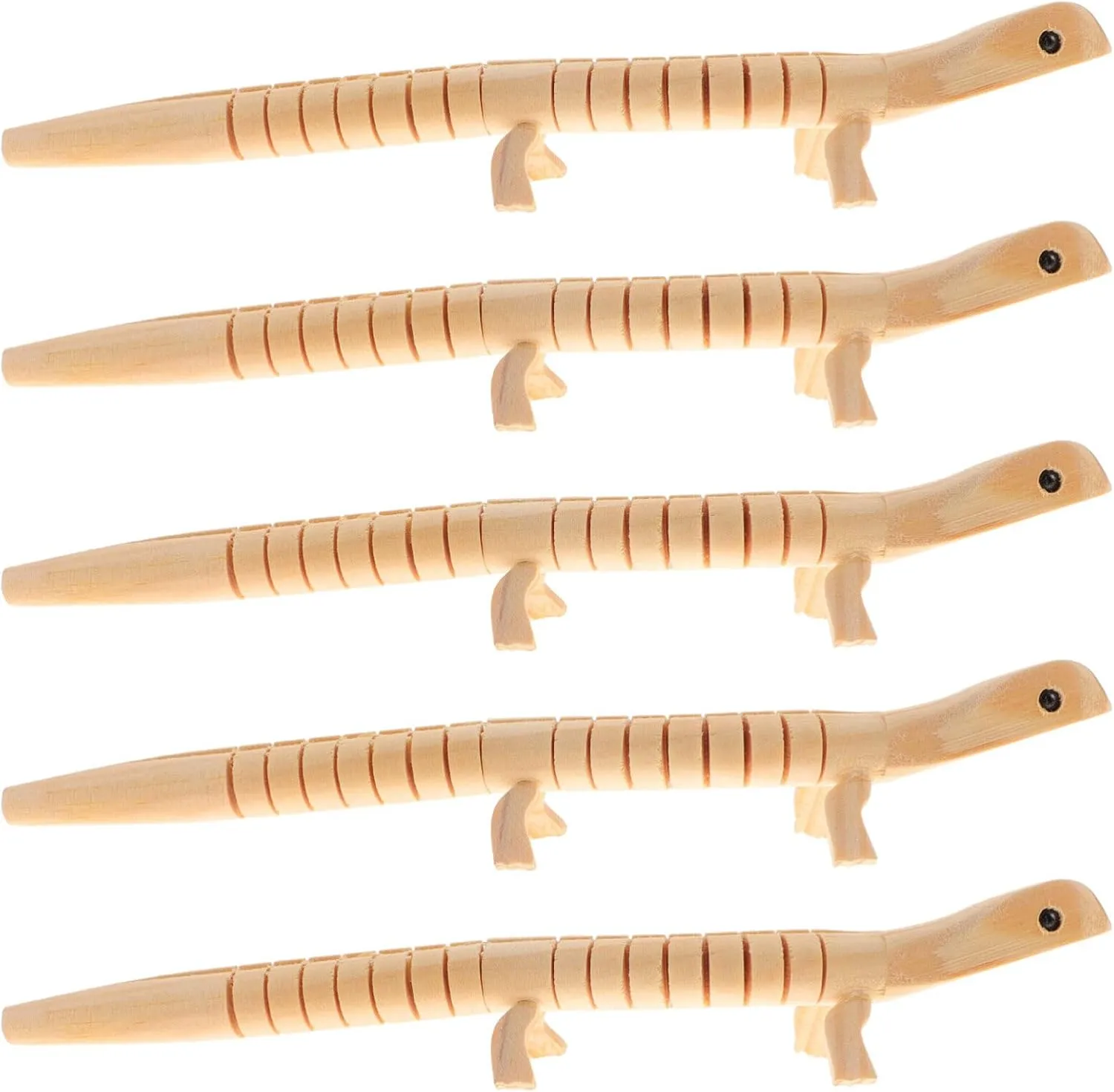 5pcs Wooden Lizard Model Wiggle Diy Wood Lizard for
