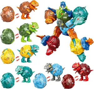 6 in 1 STEM Dinosaur Robots Transformed Toys Set,Toddler Toys for Kids Boys Ages 6 7 8 9 10 ,Dinosaur Toys Christmas Birthday Gifts