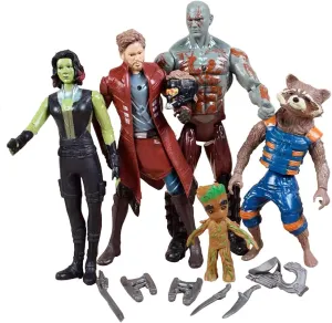 6.27 inch Movie Superhero Action Figures Toys Characters Perfect for Themed Parties for Kids Ages 3 and Up (5 Pcs Guardians-Galaxy)