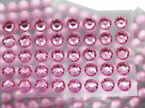 6mm SS30 Pink Self Adhesive Acrylic Rhinestones Plastic Face Gems Stick On Body Jewels for DIY Cards and Invitations Crafts Bling Sticker - 5 Sheets - 250PCS