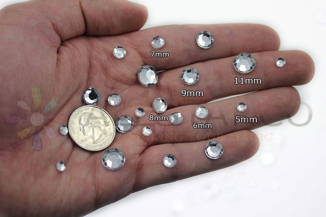 6mm SS30 Pink Self Adhesive Acrylic Rhinestones Plastic Face Gems Stick On Body Jewels for DIY Cards and Invitations Crafts Bling Sticker - 5 Sheets - 250PCS