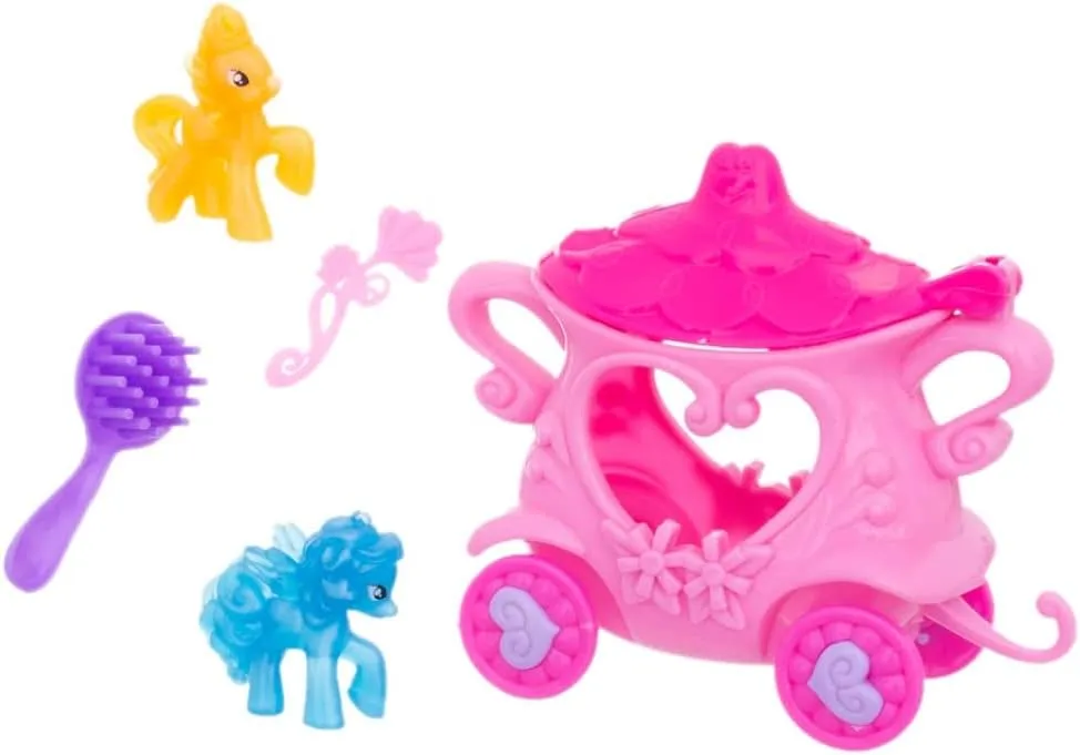 700404 Set 2 Pony Carroza 2 Assorted Colors, Multicoloured