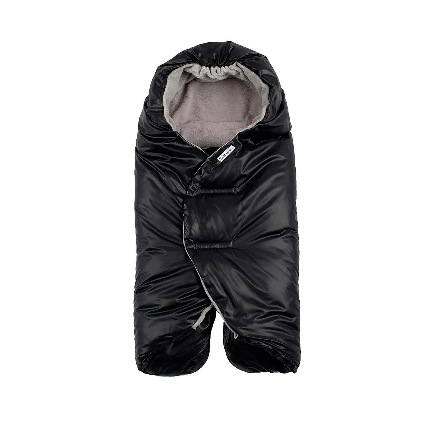 7AM Enfant Baby Car Seat - Nido Quilted Baby carier Cover, Hooded Soft Plush Lining, Stroller | (Black Quilted, Large 6-18M)
