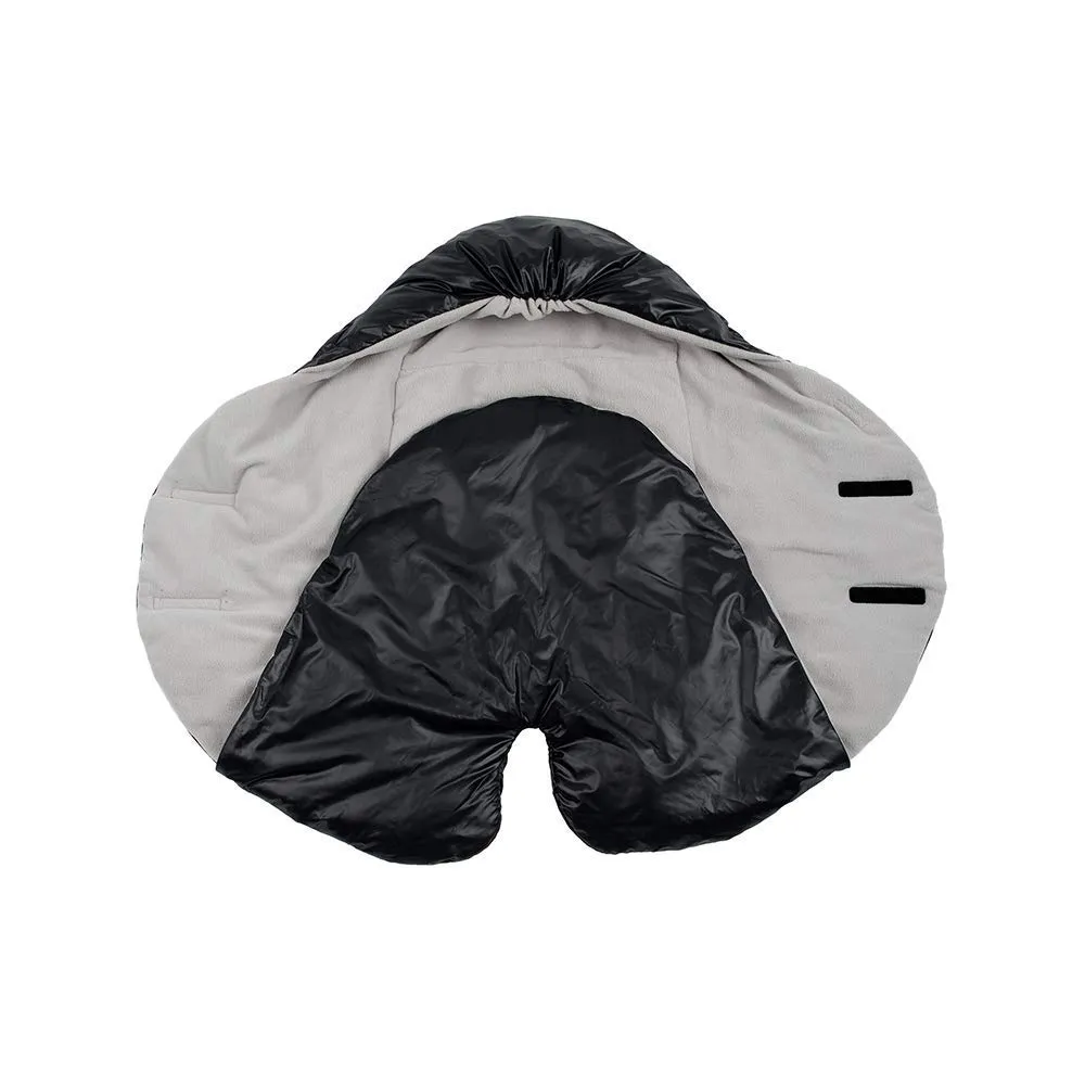 7AM Enfant Baby Car Seat - Nido Quilted Baby carier Cover, Hooded Soft Plush Lining, Stroller | (Black Quilted, Large 6-18M)
