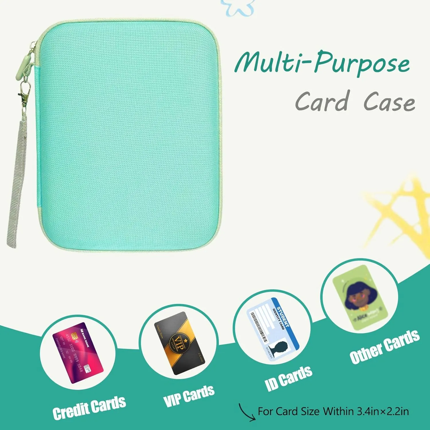 80 Pocket Card Case for Yoto Cards,Card Binder Holder for Yoto Cards with 10 Removable Sleeves for Travel (Green)