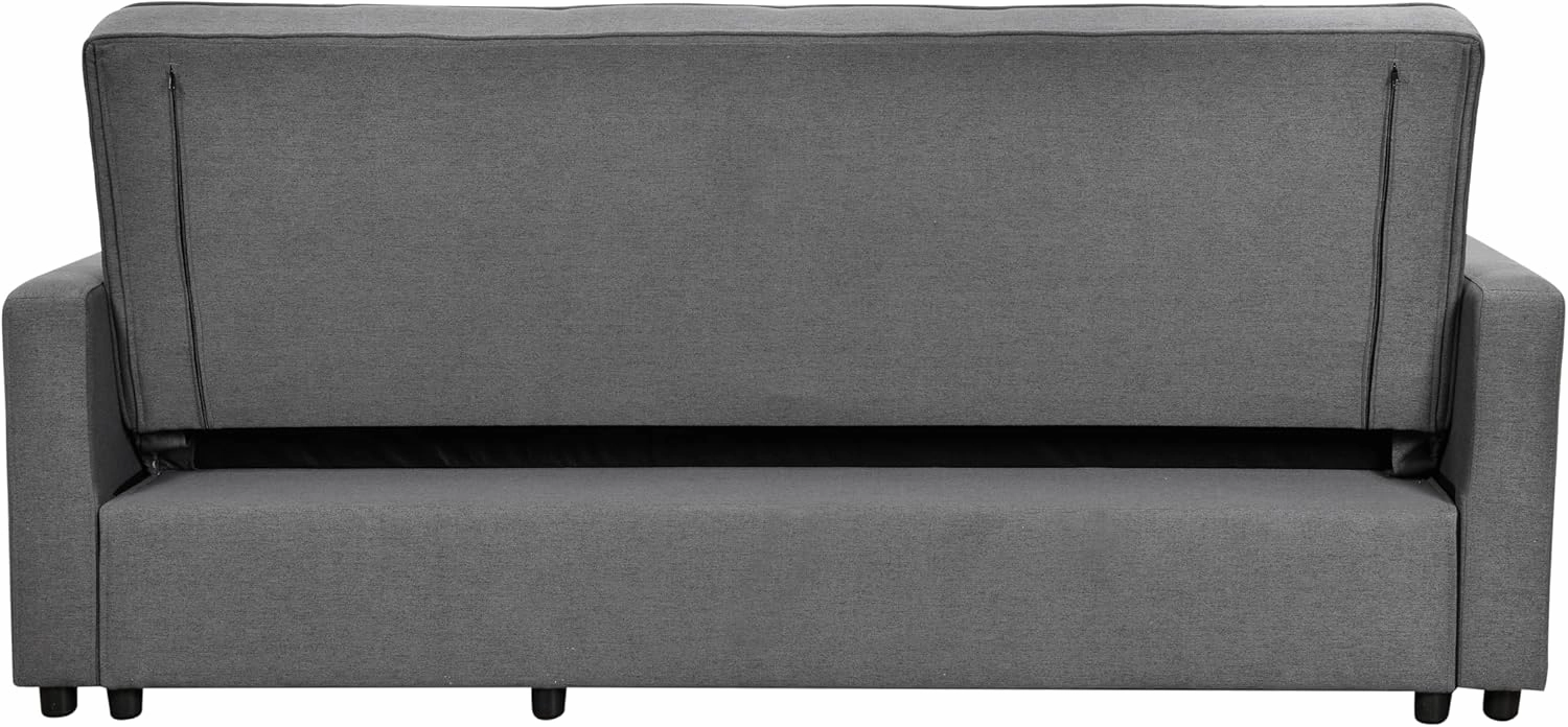 82'' 3 Seats Queen Size Sleeper Sofa Couch with Pull Out Bed, Convertible Sofas with Adjustable Backrest, Couches with Pullout Chaise for Living Room and Small Space, Dark Grey