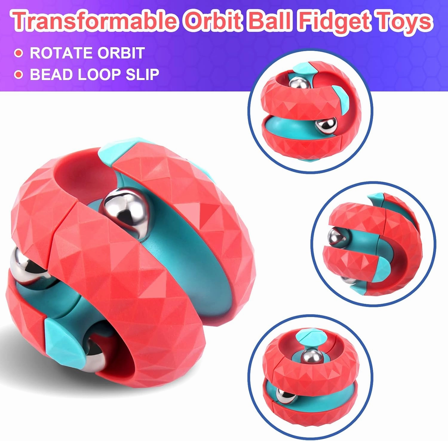 8 Pack Orbit Ball Toy, Fidget Cubes Top Spinning Toy, Great Party Favor Gifts & Creative Decompress Toys, Puzzle Track Games for Kids Children Adults