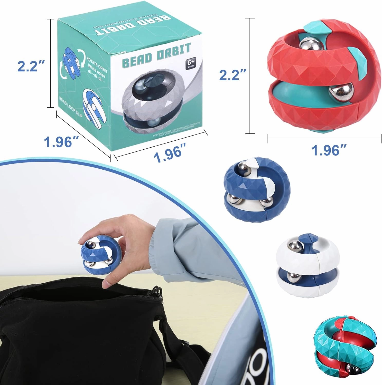8 Pack Orbit Ball Toy, Fidget Cubes Top Spinning Toy, Great Party Favor Gifts & Creative Decompress Toys, Puzzle Track Games for Kids Children Adults