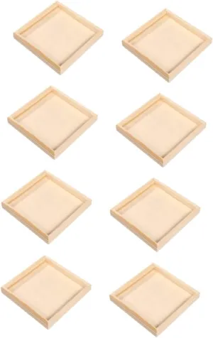 8pcs Wooden Block Puzzle Storage Trays Smooth Finish Durable Design Versatile Use for Organizing and Home Items for Creative Play and Storage
