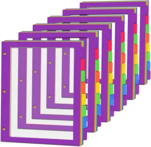 8Tab Binder Dividers with Tabs, 48PCS/6 Set Letter Size Page Clear Window Dividers for 3 Ring Binder (48)