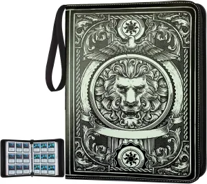 9 Pocket Card Binder,Trading Card Binder Premium 720 Double PU Card Collection Binder with Sleeves,Card Folder for MTG, TCG, Sports Cards, (Black)