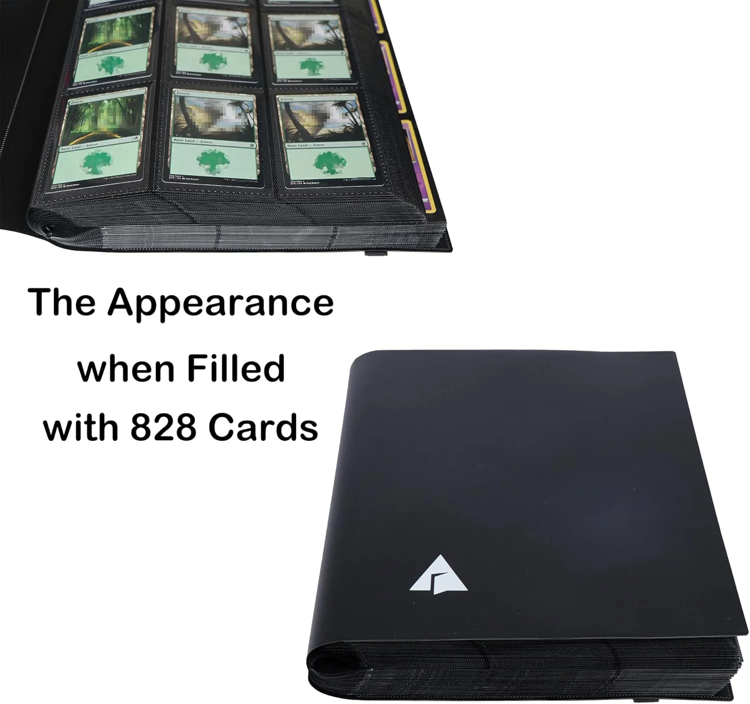 9 Pocket Trading Card Album Binder, Holds 828 Cards Side Loading Pocket Album for TCG -Gray