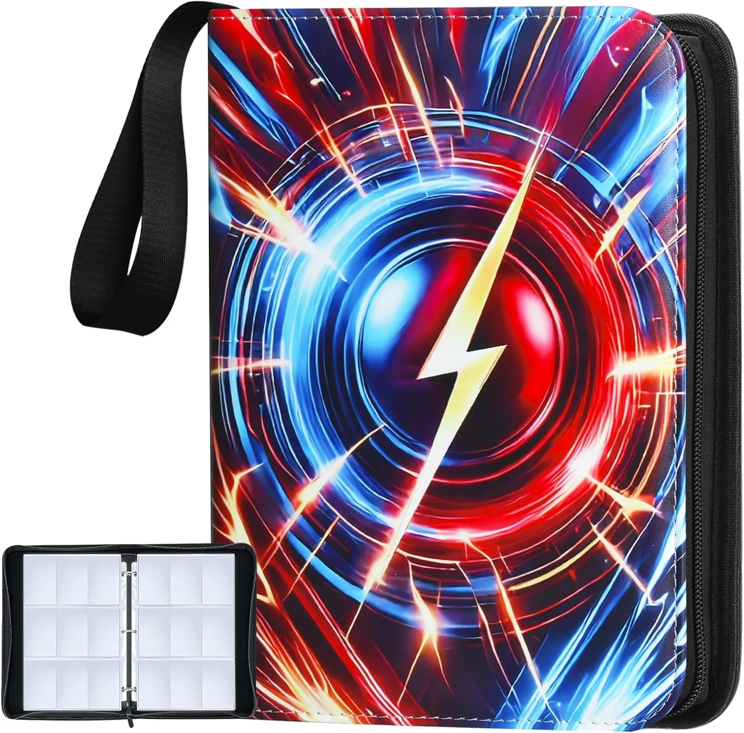 9-Pocket Trading Card Binder – Holds 900 Cards with 50 Removable Sleeves, Waterproof Card Holder Album for Standard Size Cards, Portable Collector Storage & Display Case