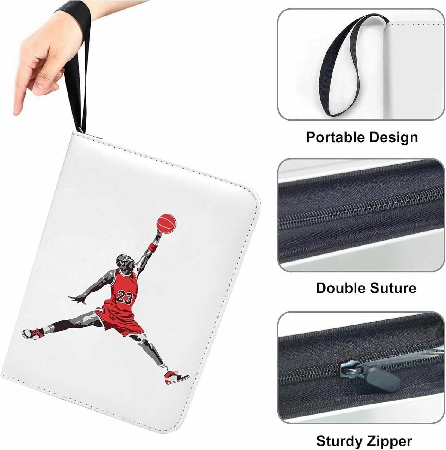 900 Pockets Basketball Card Binder,Basketball Trading Cards Holder Card Collectors Album,Waterproof Card Storage Book with Removable Sleeves,Compatible with Basketball Cards 2024-25 Sports Cards