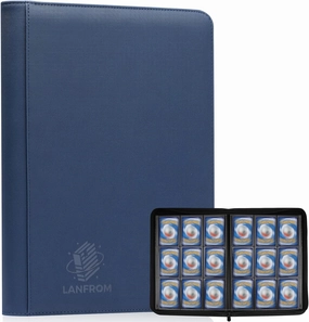 9 Pocket Card Binder, Premium Ringless Trading Card Binder 360 Side Loading Pocket PU Card Collection Binder, Sturdy Collectible Card Albums Card Folder for MTG, TCG, Sports Cards, Game Cards-Blue