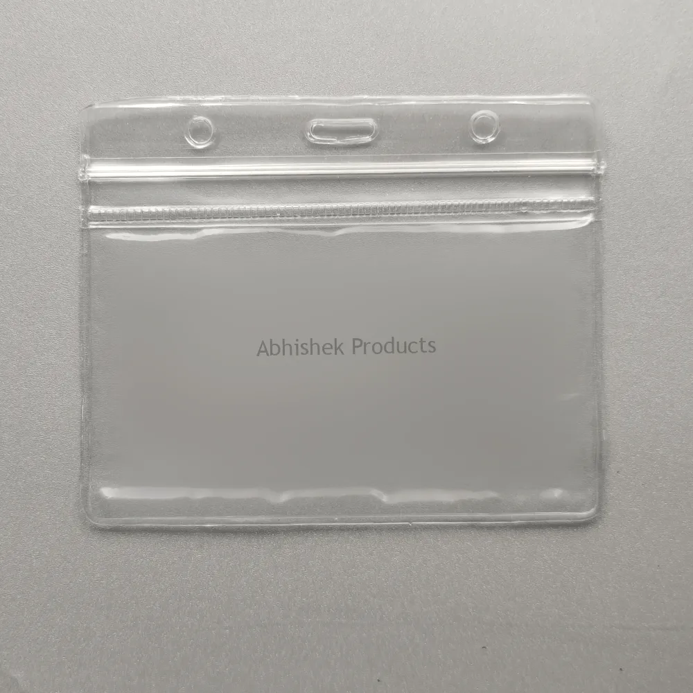 A002 10.5x6.5 cm – Clear Waterproof Zip Lock ID Card Holders/Badge for School, Office - Horizontal