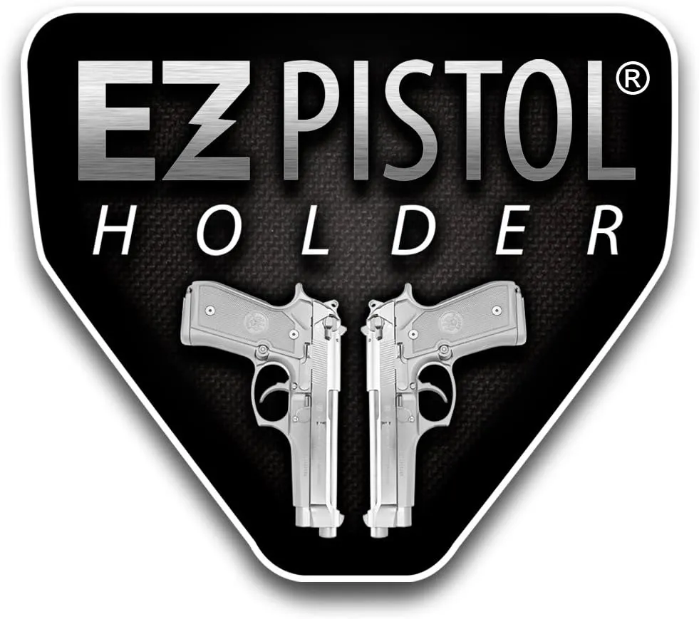 Adhesive Handgun Holster Organizer Gun Safe, Car, Desk, Carpet-Firearm Protection w Nylon Padded Interior, Full Size, 9mm