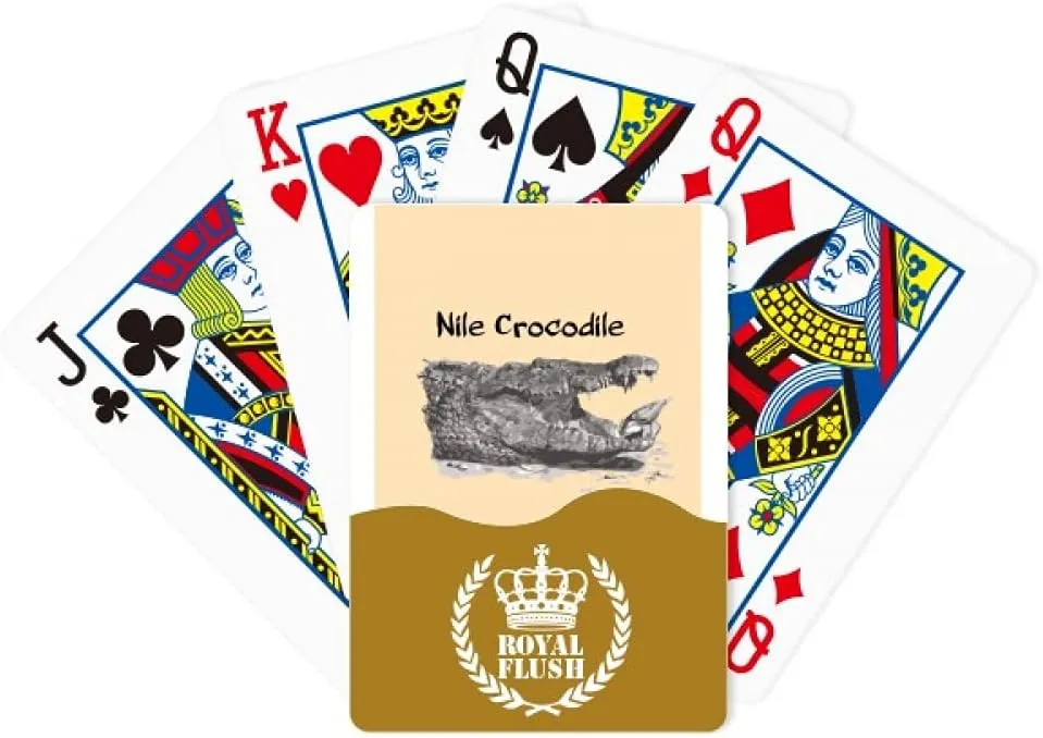 African Large Fish Alligator Royal Flush Poker Playing Card Game