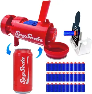 AGM MASTECH Transforming Soda Can Toy Gun - Shoots Soft Foam Darts, includes Shooting Target, Ideal Gift for Boys and Girls, Perfect for Indoor and Outdoor Play