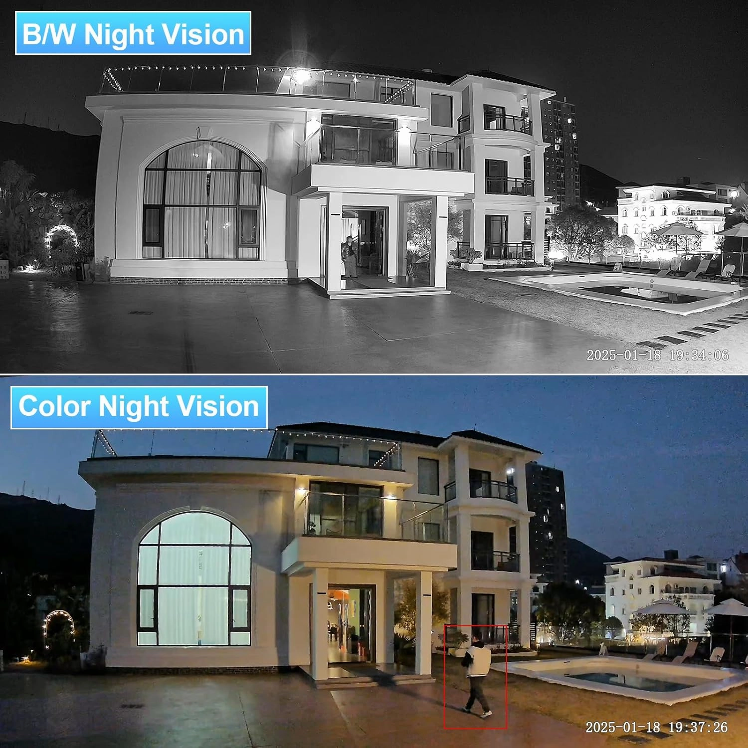AI 8MP Bullet IP PoE Camera, 4K Security Surveillance Camera, Smart Instant Siren Alarm, Color Night Vision, Two-Way Audio, 2.8mm Lens 110°, Face Detection, Human&Vehicle Detection, INB8BD37D
