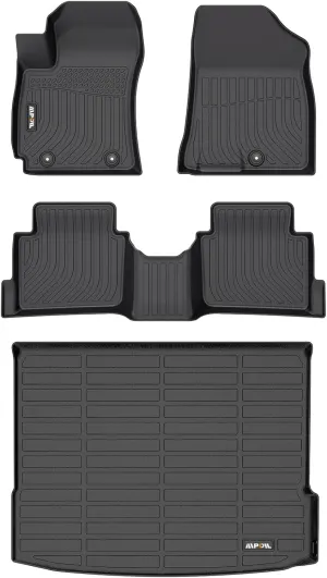 AIPOIL® Floor Mats & Cargo Liner Set for 2024-2025 Hyundai Kona All Weather Protection TPE Anti-Slip Automotive Full Set Custom Car Mats Accessories - Black