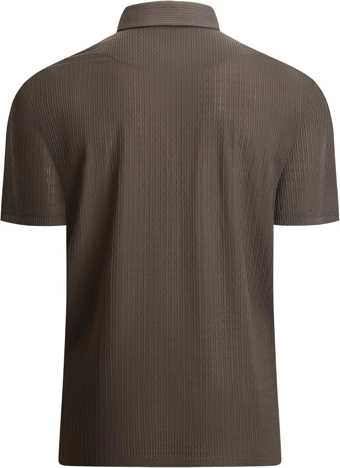 Alex Vando Mens Bubble Jacquard Polo Shirt Super Stretch Short Sleeve Polo Shirts for Men
