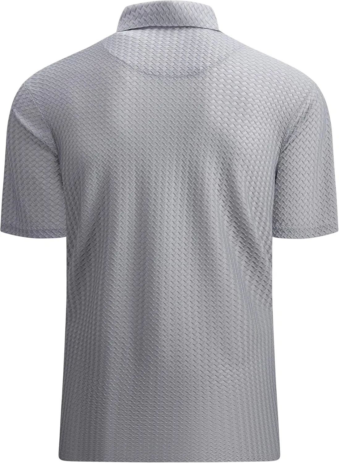 Alex Vando Mens Bubble Jacquard Polo Shirt Super Stretch Short Sleeve Polo Shirts for Men