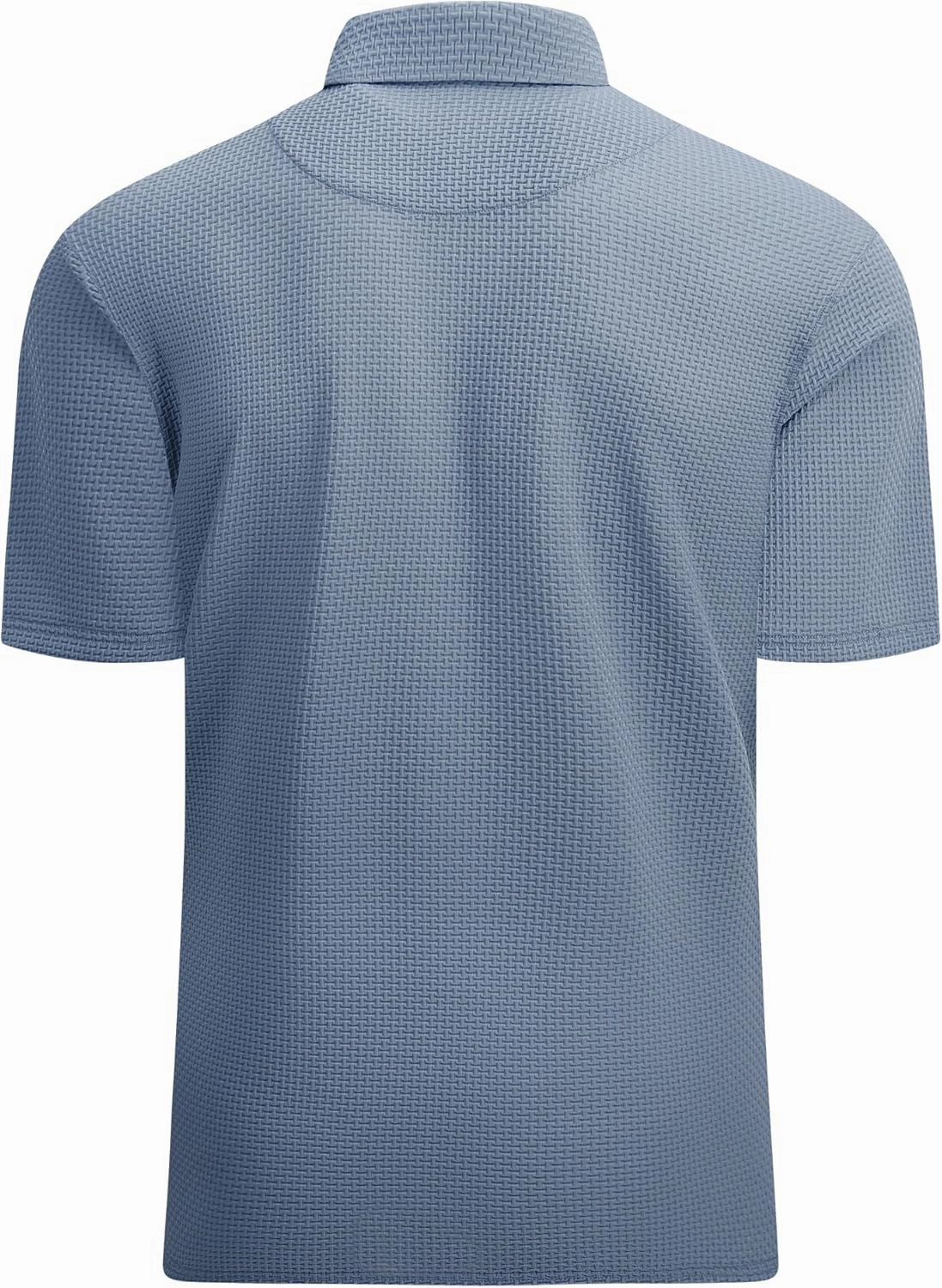 Alex Vando Mens Bubble Jacquard Polo Shirt Super Stretch Short Sleeve Polo Shirts for Men