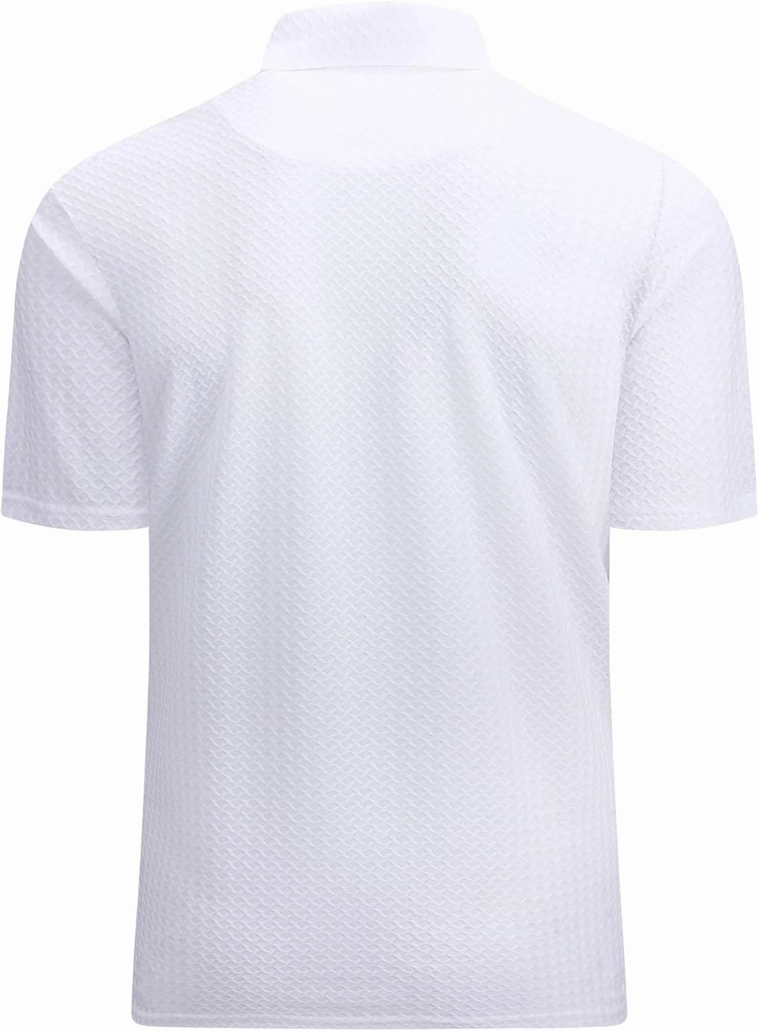 Alex Vando Mens Bubble Jacquard Polo Shirt Super Stretch Short Sleeve Polo Shirts for Men