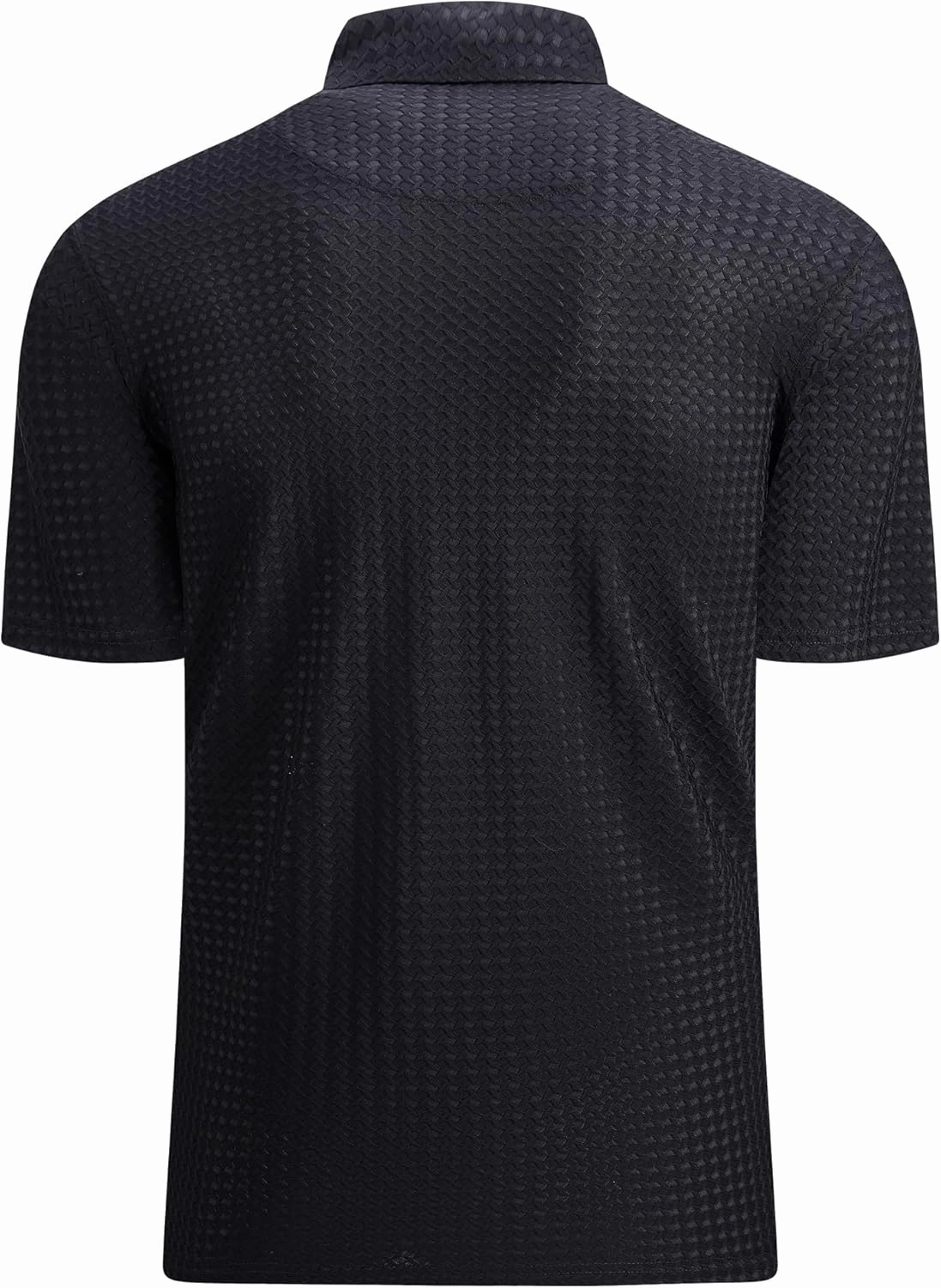 Alex Vando Mens Bubble Jacquard Polo Shirt Super Stretch Short Sleeve Polo Shirts for Men