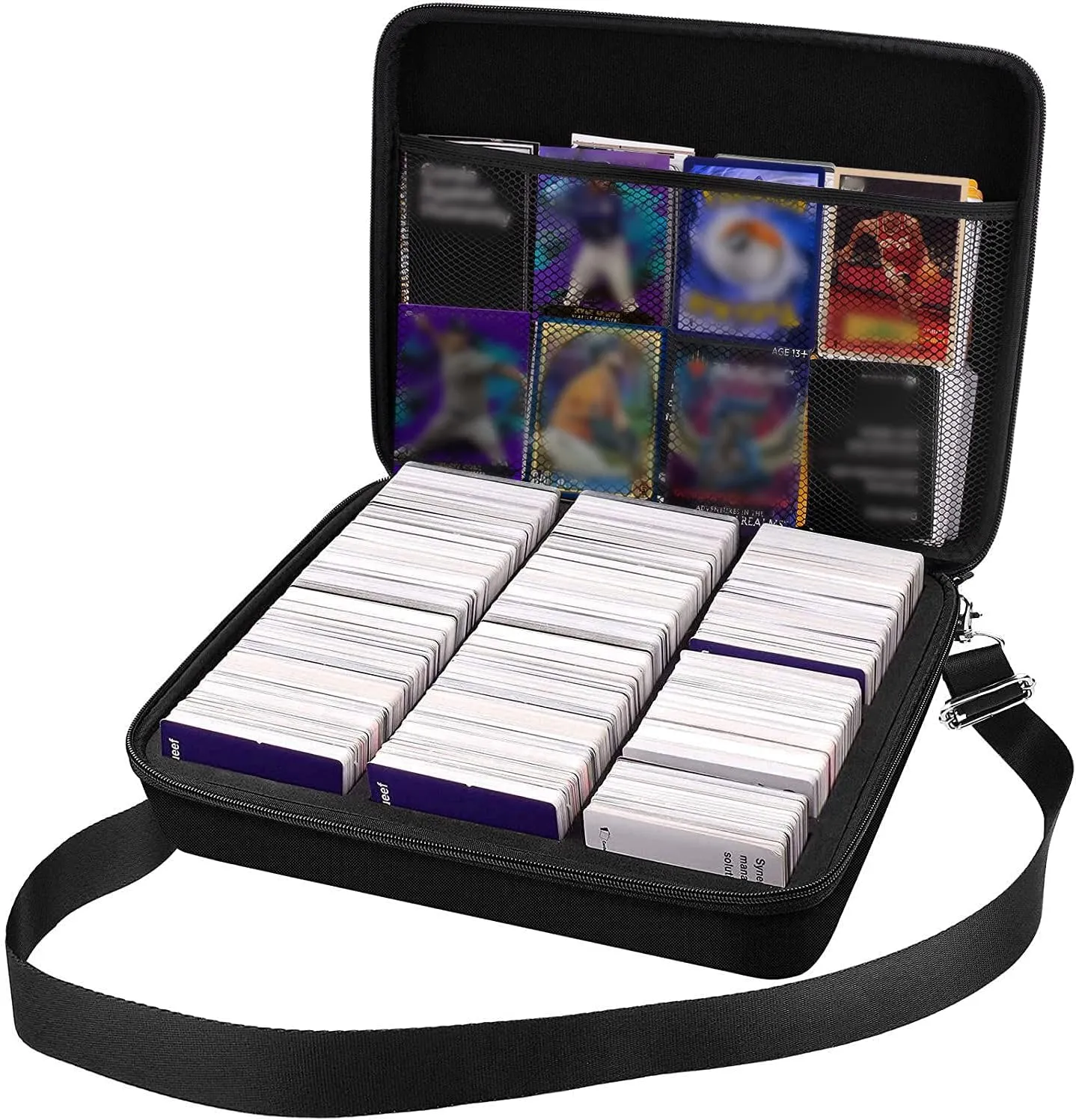 ALKOO Trading Card Case, 2000  Card Deck Box for MTG Commander, for YuGiOh, for Magic The Gathering, for Cards Against Humanity, Football Baseball Sports Collectible Cards Holder (Black)