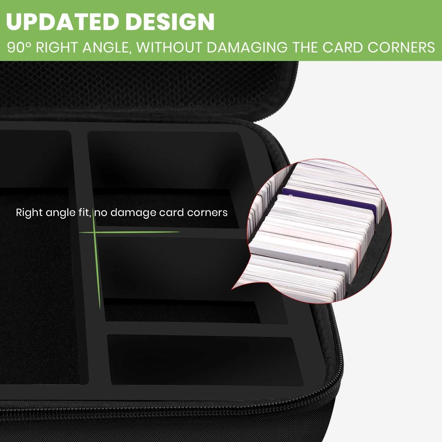 ALKOO Trading Card Case, 2000  Card Deck Box for MTG Commander, for YuGiOh, for Magic The Gathering, for Cards Against Humanity, Football Baseball Sports Collectible Cards Holder (Black)