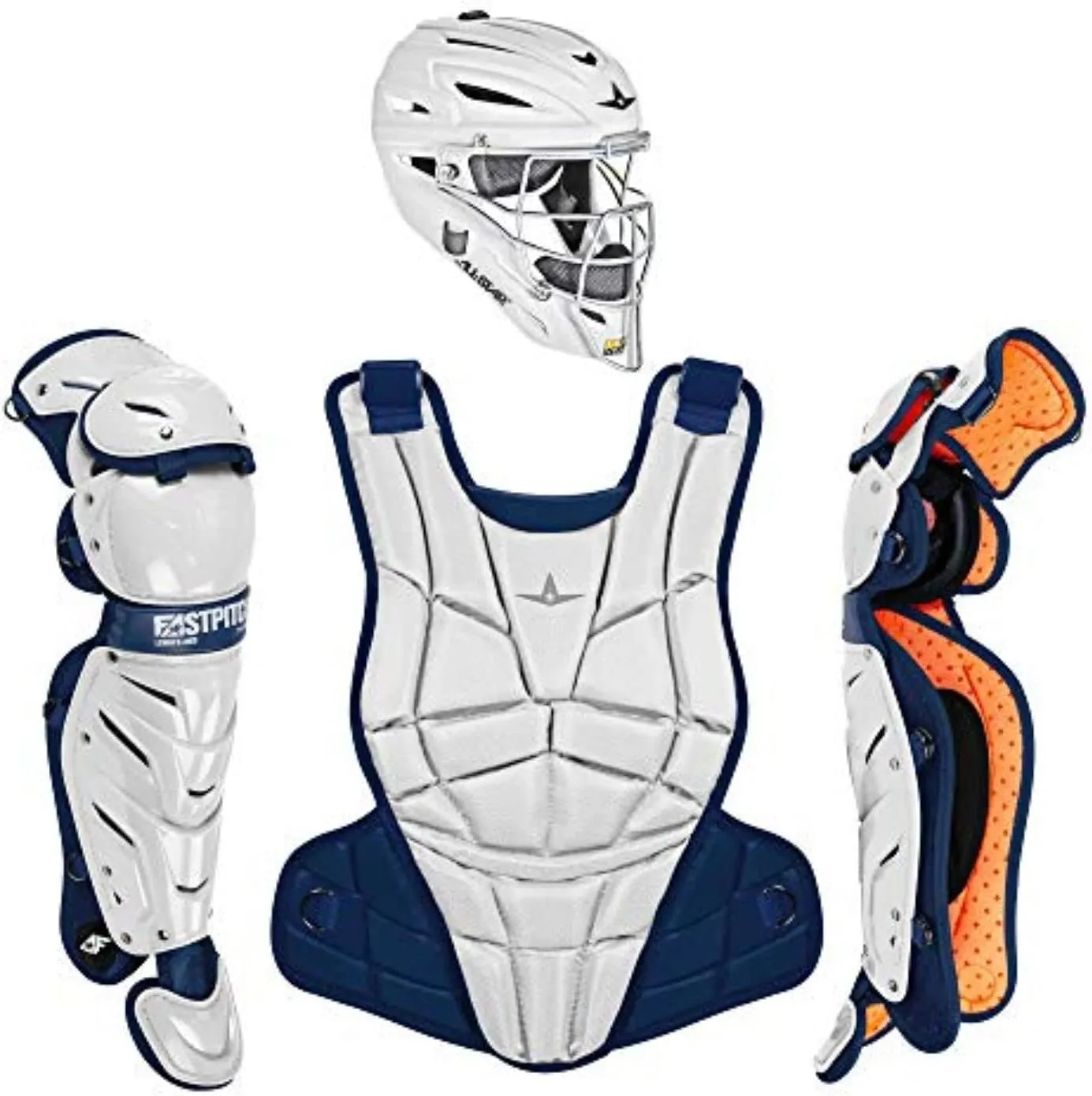 All-Star Catcher’s Gear Kit – Includes Helmet, Chest Protector & Leg Guards – Lightweight, Durable Baseball Protective Set, Meets NOCSAE