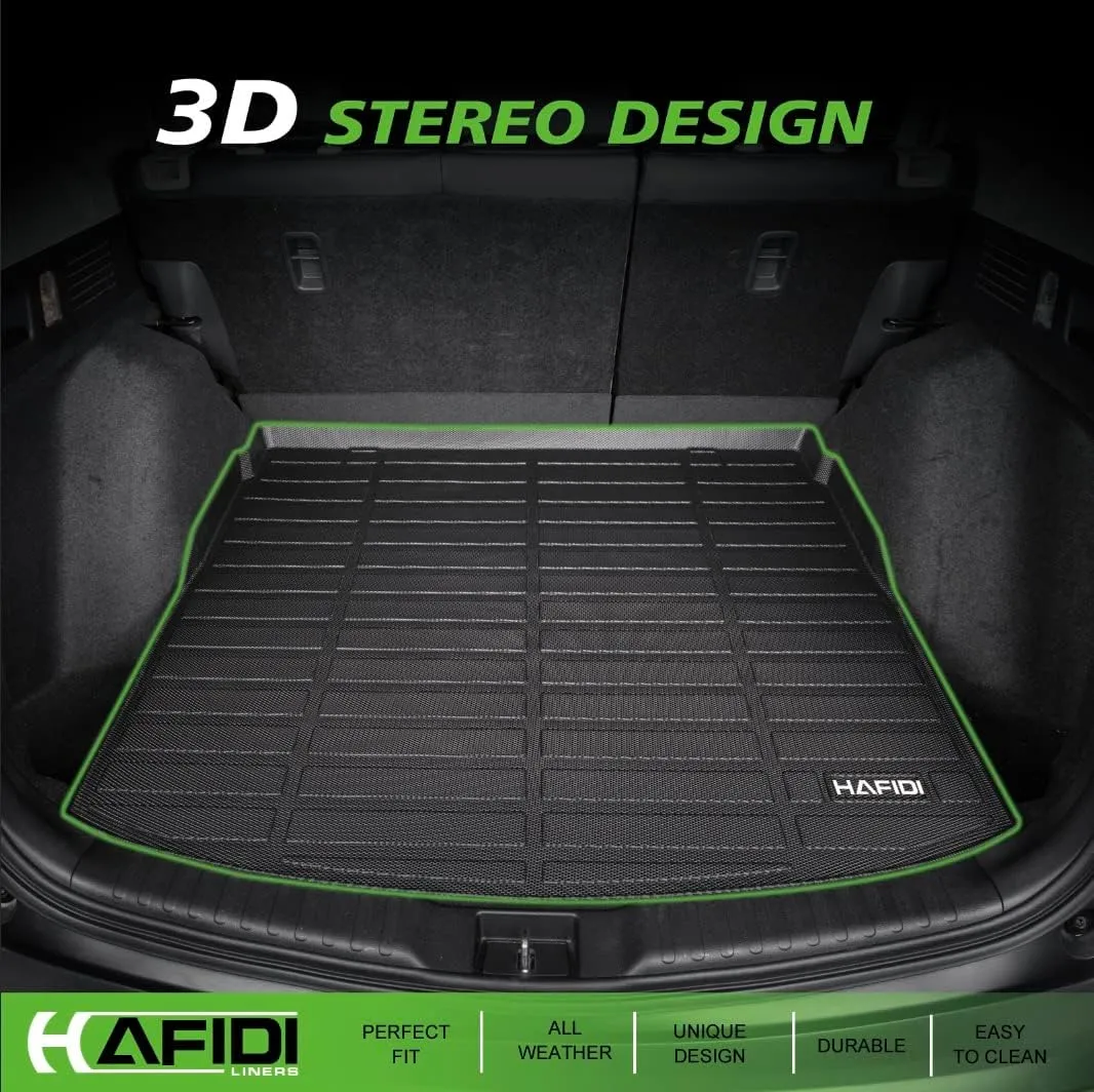All Weather Car Floor Mats & Cargo Liner Set for Hyundai Kona 2024 2025 (Not for EV) Custom Fit Floor Liners Accessories - Black