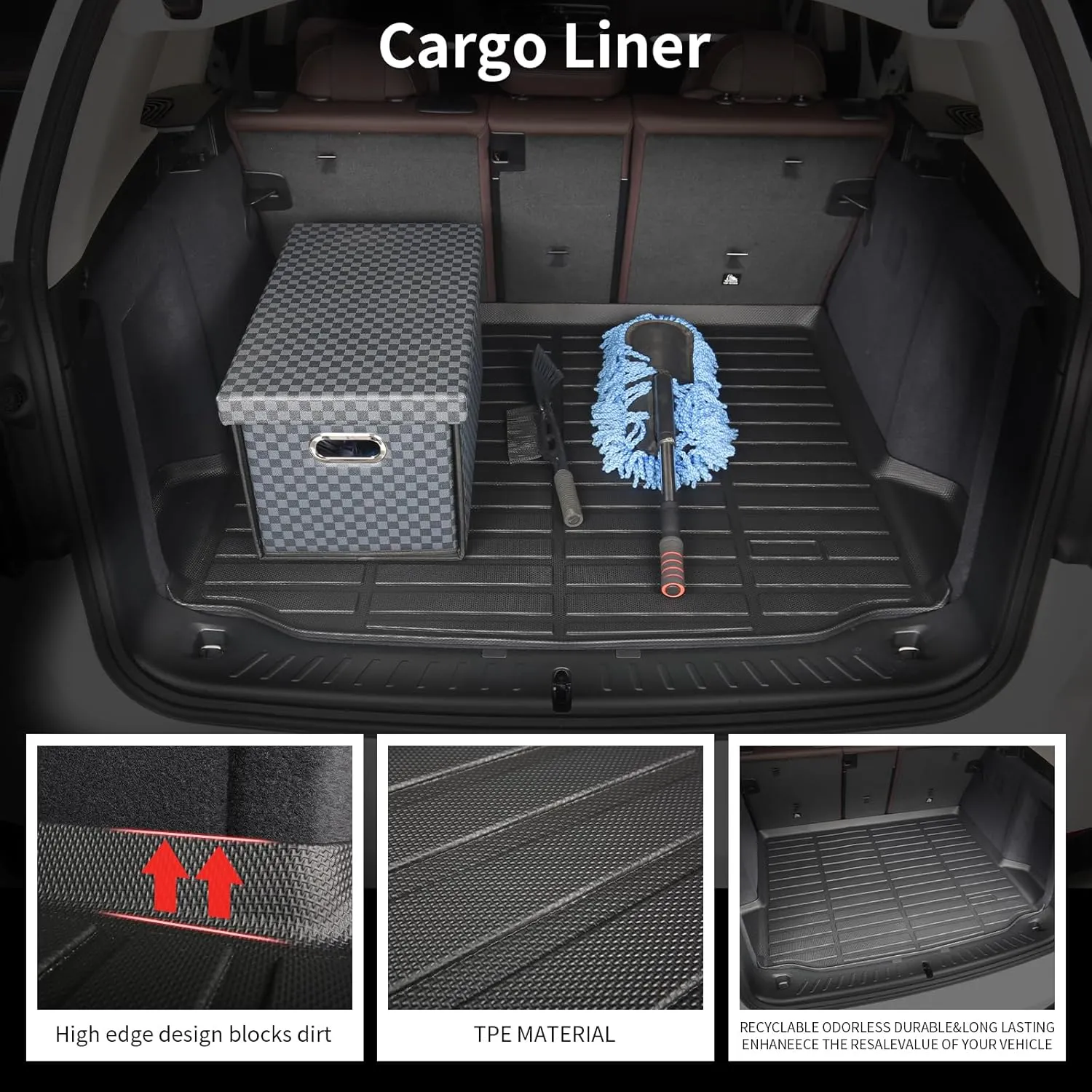 All Weather Floor Mats and Cargo Liners Set Fit for Mazda CX5 2025 2024 2023 TPE Car Mats Waterproof Anti-Slip Rubber Trunk Liner CX-5 Accessories