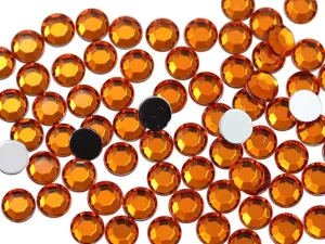 Allstarco 500PCS 8mm SS40 Orange Hyacinth .HC Acrylic Flat Back Rhinestones for Jewelry Making and Face Painting Card Making Embelishments Plastic Gems