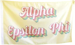 Alpha Epsilon Phi - Sorority Letter Flag (Retro Design)