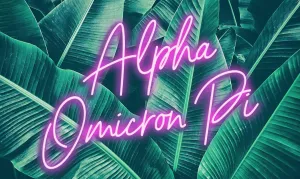 Alpha Omicron Pi - Sorority Letter Flag (Neon Design)