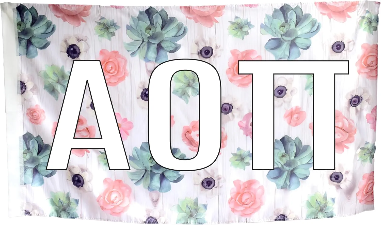 Alpha Omicron Pi - Sorority Letter Flag (Succulent Design)