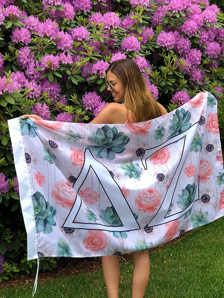 Alpha Phi - Sorority Letter Flag (Succulent Design)