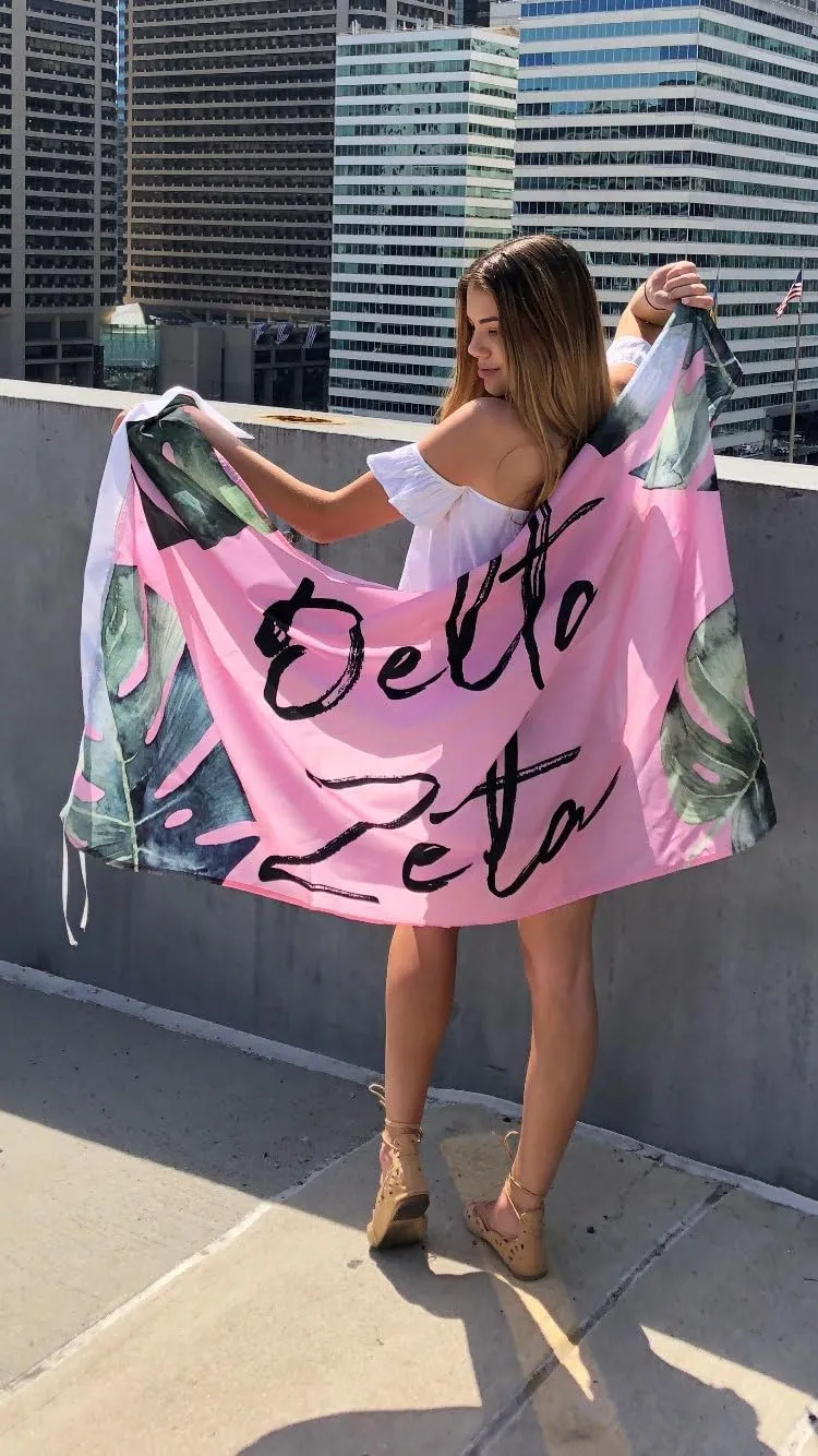 Alpha Phi - Sorority Letter Flag (Tropical Design)