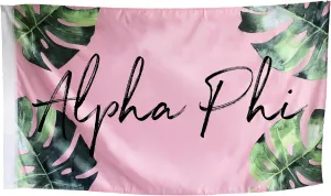 Alpha Phi - Sorority Letter Flag (Tropical Design)