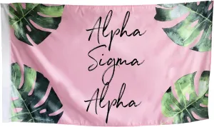 Alpha Sigma Alpha - Sorority Letter Flag (Tropical Design)