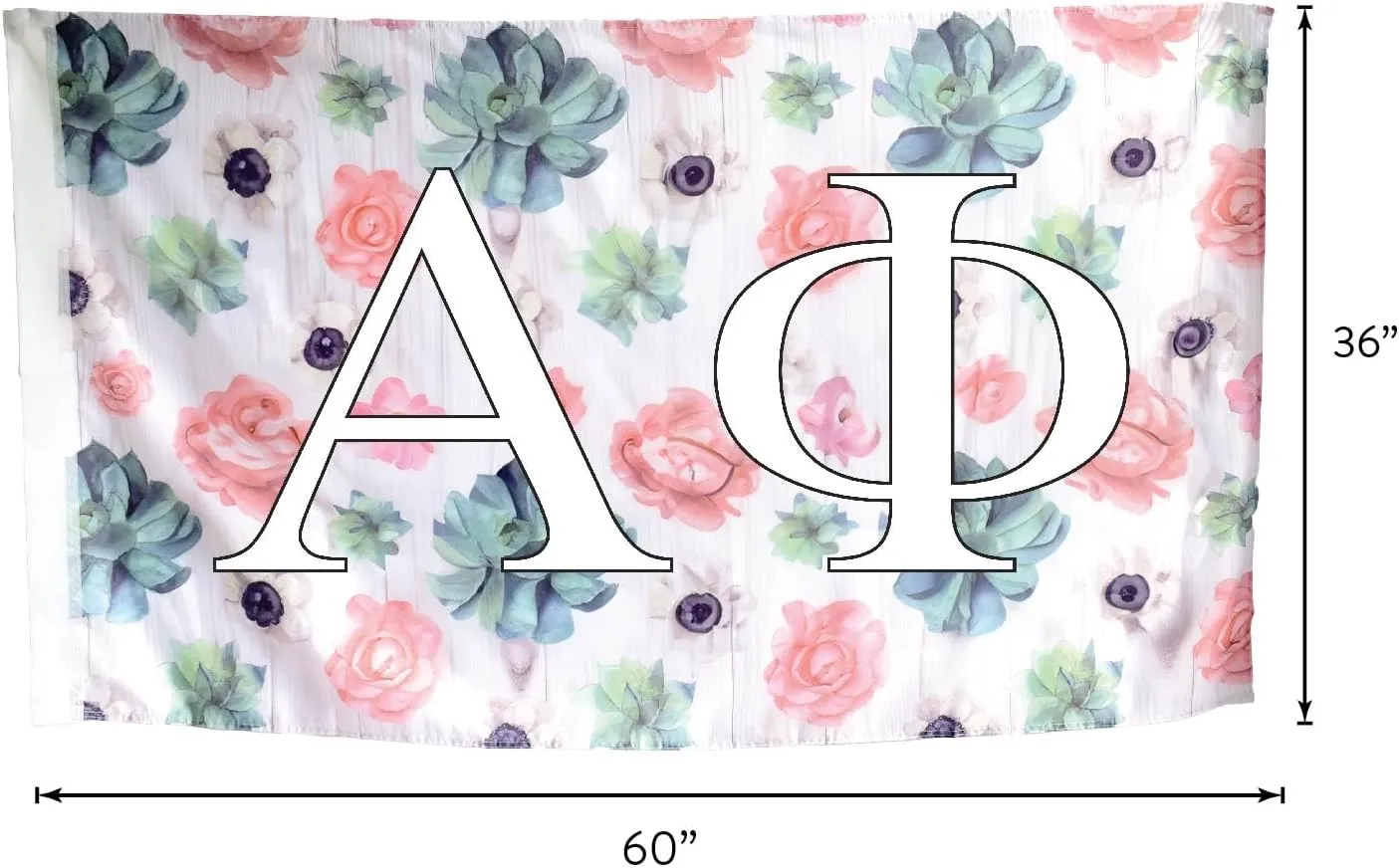 Alpha Xi Delta - Sorority Letter Flag (Succulent Design)