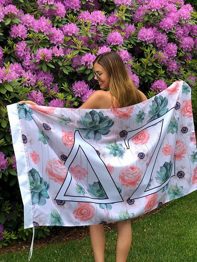 Alpha Chi Omega - Sorority Letter Flag (Succulent Design)