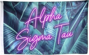 Alpha Sigma Tau - Sorority Letter Flag (Neon Design)