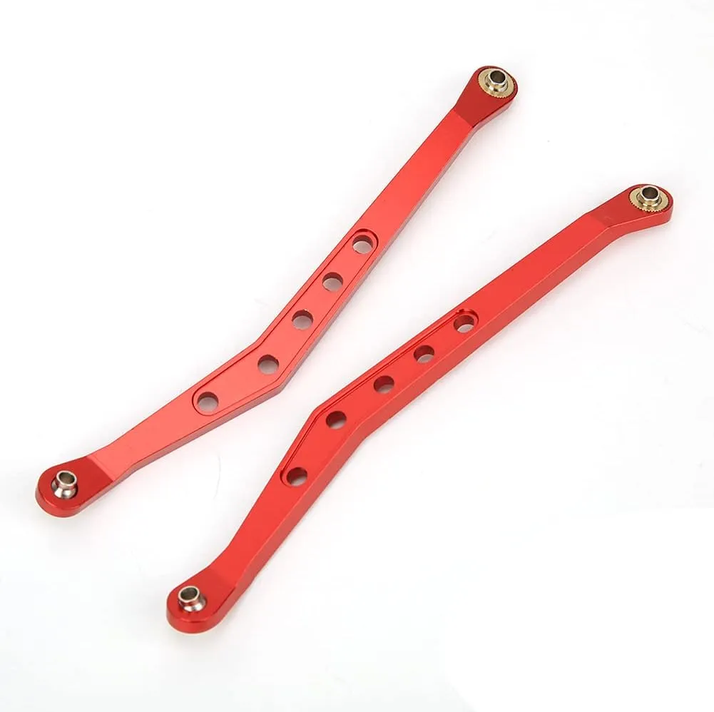 Aluminium Alloy Upper Suspension Links, RC Car Accessory for 1/10 Axial 90018 Crawler, Easy Install, Flexible Sturdy, Replaces Old Parts, Extends Toy Car Life, CNC Mach (Red)